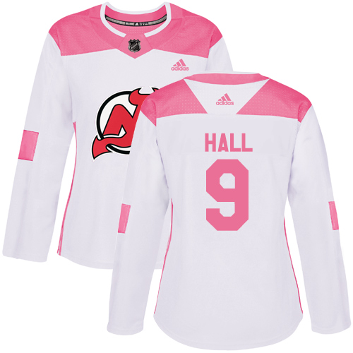 Adidas Devils #9 Taylor Hall White/Pink Authentic Fashion Women's Stitched NHL Jersey